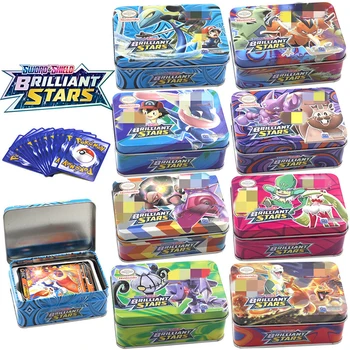 POKE 2023 Nueva Perdido Origen tarjetas Pokemon Caja de Hierro de 40 cartas Juego de Batalla de la Afición Coleccionables Colección de juegos de Anime para Niños Tarjetas