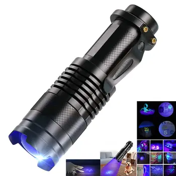 Mini UV LED Linterna Portátil Blacklight 365nm 395nm longitud de Onda de la Luz Ultravioleta Para la Mascota de la Orina Escorpión Detector de Antorcha