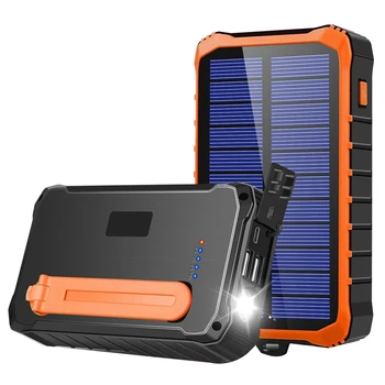 Manivela de mano de Energía Solar Banco de 12000 Mah Portátil del Teléfono Móvil del Cargador de la Linterna de LED al aire libre de Herramientas de Emergencia