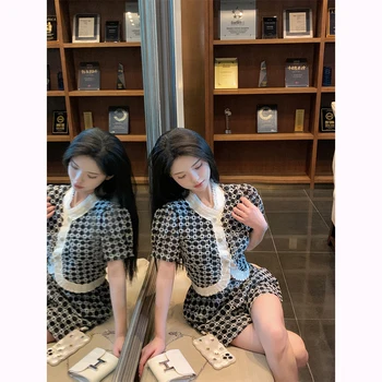 Estilo coreano Dulce Chica Caliente Traje de las Mujeres del Verano de manga Corta Ancho Superior de la Pierna de los pantalones Cortos Sueltos juego de Dos piezas de Moda de Mujer Ropa