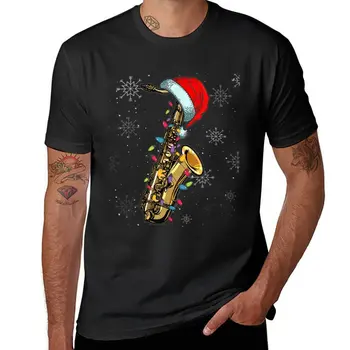 Nuevo Saxofón de navidad de santa banda de marcha de los amantes de la navidad regalos de la Camiseta de anime ropa de chicos de animal print camiseta de camiseta de los hombres