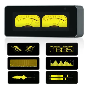 Hi-end OLED Medidor de Nivel de Sonido de Audio Analizador de Espectro Digital de Decoración para el Hogar Reloj