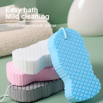 1~5 X Soft 3d Baño de Esponja Limpiar tridimensional Esponja Limpie el Baño de Esponja Artefacto cuarto de Baño Artículos de Espesado