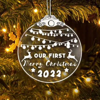De Nuevo En La Navidad Decoraciones Para El Hogar Navidad De Regalo De Nuestra Primera Navidad De Casados Decorado Árbol De Navidad Colgante Nuevo Año 2024