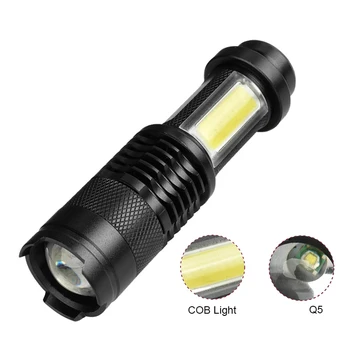 ZK20 Mini Linterna Táctica LED Llaveros Linternas de la policía 4 Modo de Enfoque Ajustable Zoom Luz de la MAZORCA de la Luz de Trabajo de la Lámpara de la Antorcha