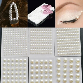 1PC 3D Auto-Adhesivo de la Perla de la etiqueta Engomada del Tatuaje de Diamante de imitación de diamante de Cristal de Maquillaje Delineador de ojos Sombra de ojos en los Ojos de la Cara Portátil Pegatinas