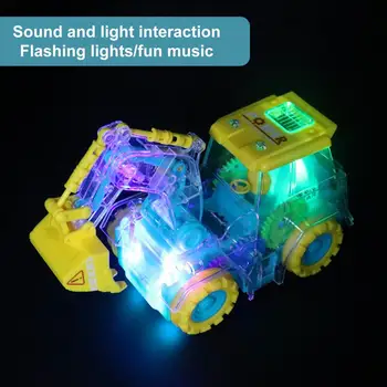 Estructura del tren de Juguete para Niños Diversión Segura Excavadora de Juguete con Música, Luces de colores de la Ingeniería del Vehículo Eléctrico para Niños