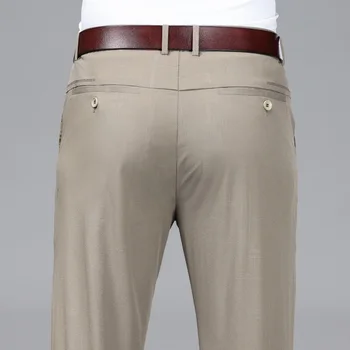 4 Colores 2023 Nuevo Verano de los Hombres de Recta y Delgada Relieve Casual Pantalones de Estilo Clásico Negocio de la Moda de Hielo de Seda de los Pantalones Sueltos Macho