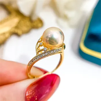 DIY perlas accesorios S925 plata esterlina anillo de vacío titular corrector anillo de plata de la joyería titular para las mujeres con 8-11mm de perlas