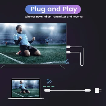 Video inalámbrico del Transmisor Receptor Plug and Play Compatible con HDMI Inalámbrico Extensor de TX y RX para el ordenador Portátil/ PC/Teléfono Para Monitor