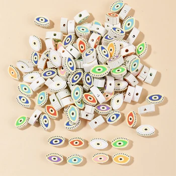 100pcs Colorido Ojos Cuentas de Arcilla hechos a Mano de Arcilla Espaciador Perlas para la Joyería de BRICOLAJE Pulsera del Collar de los Accesorios