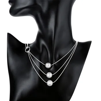 Fina marca 925 Collar de la Plata Esterlina Para las Mujeres de la Joyería de perlas de la cadena collar Colgante de Navidad, regalos de Boda de lujo de la joyería