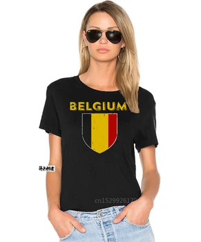 Nyc Fábrica de Bélgica Bandera Camiseta de Fútbol de Mens T-Camiseta de Fútbol de bélgica-bandera-tee-blac Casual y Fresco orgullo la camiseta de los hombres Unisex Nuevo
