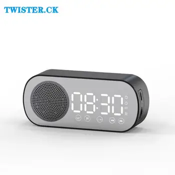Nuevo Espejo del LED de Alarma del Reloj Reloj Reloj Digital Inalámbrica Bluetooth es Compatible con 5.0 de Alta Fidelidad Portátil de Sonido Subwoofer Sonido