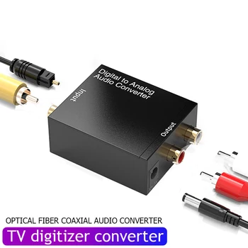 De Digital a Analógico Convertidor de Audio de 3.5 mm Adecuado Para el Audio de la TV Digital Coaxial Fibra Óptica Toslink DAC de Salida Analógica del Convertidor