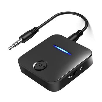 Audio inalámbrico Transmisor-Receptor de Audio de 3,5 MM Cable de Llamadas con Manos libres Bluetooth-compatible con 5.0 de Carga USB para Coche Altavoces