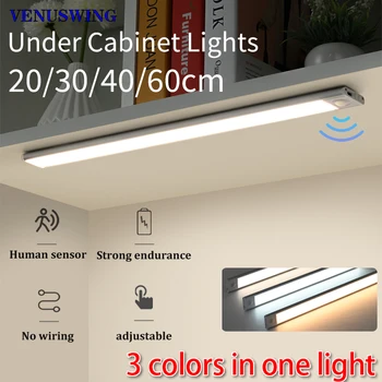 20/30/40/60cm LED Ultra-delgado Luz del Gabinete Recargable de Movimiento Sensor de Luz, USB, Luz de Noche Para Armario de Iluminación de la Cocina