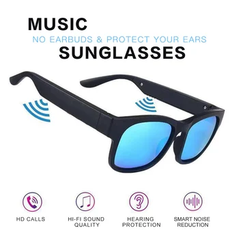NUEVO 5.0 Gafas de sol de Auriculares compatibles con Bluetooth Auriculares Auriculares Inteligentes Gafas con Micrófono Deporte Micrófono Altavoz Estéreo Inalámbrico