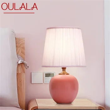 ULANI Touch Dimmer Lámpara de Mesa de Cerámica de color Rosa de iluminación de Escritorio Contemporáneo Decoración para el Hogar Dormitorio