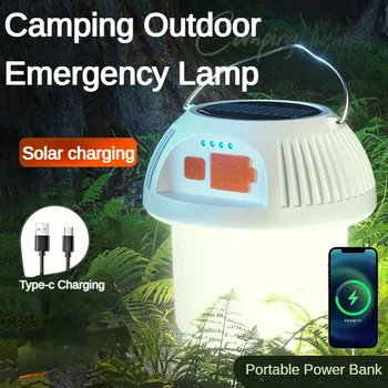 Al Aire Libre Solar Camping Linterna Recargable Multifunción Portátil Colgante Tienda De Campaña Impermeable De Las Luces De Emergencia Lámpara De Pesca De Escalada