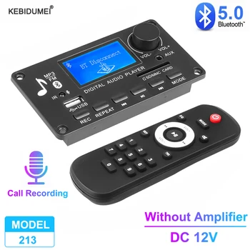 Bluetooth 5.0 Decodificador de MP3 de la Junta de 12V Reproductor de MP3, Reproductor de Audio con Control Remoto de Radio FM Soporte de Módulo de Grabación de la Llamada de TF USB