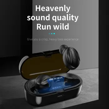 TWS Auriculares Inalámbricos Bluetooth 5.2 LED de Auriculares Estéreo de Auriculares Auriculares a prueba de agua con Caja de Carga para el Juego de Deportes en Todos los teléfonos