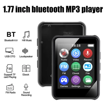 MP3 Mini Reproductor de Música Bluetooth HIFI Altavoz Reproducción de Deportes Estudiantiles E-libro de la Radio de FM de la Moda Walkman Juego de Vídeo de la Grabadora de Voz