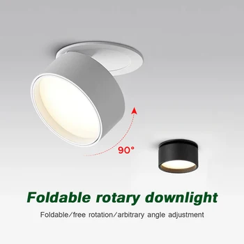 Plegable LED Downlight de Rotación Regulable Empotrables en el Techo de la Luz del Punto de la Lámpara de Ángulo Ajustable AC85-265V 7W 10W 12W
