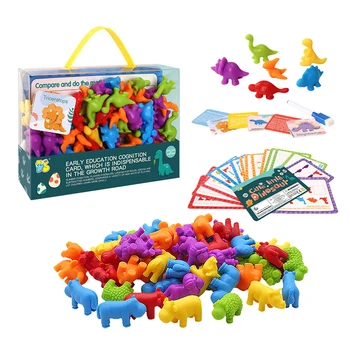 Colorido Montessori Sensorial Conjunto de Juguete Modelo Animal a los Niños a Contar Cognitivo Color de la Cognición Temprana Educación Juguetes para los Niños