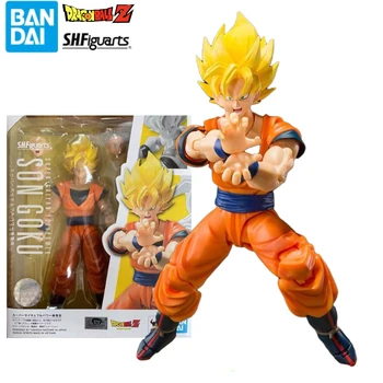 en stock BANDAI ORIGINAL de Dragon Ball SHF Super Saiyajin son Goku del Anime Figuras de Acción de Juguetes de modelos de regalo de colección