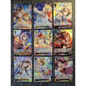9Pcs/set LoveLive! 10º Aniversario de Honoka Kousaka Firma de la Refracción de la Tarjeta Flash Juego Anime Colección de Tarjetas de Regalo de Bricolaje Juguetes