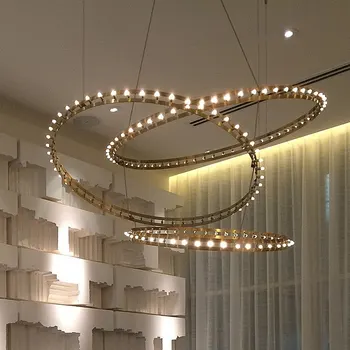 Moderno Simple de Acero Inoxidable Anillo de Araña de luces LED de Comedor Dormitorio Cálida Luz de 60 cm 80 cm 100 cm Cubierta de Oro Colgante de la Lámpara
