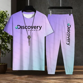 2024 Pantalones Camisa Masculina Discovery Channel Comedia Masculino de los Hombres de manga Corta de secado Rápido Camiseta Deportiva Casual, Traje de
