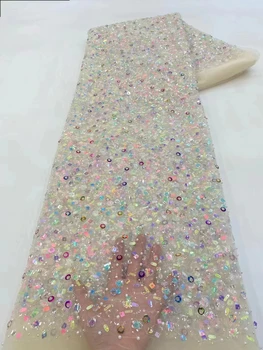 Europeos y Americanos de la burbuja de perlas multicolor de cristal de lentejuelas de malla, hechos a mano de BRICOLAJE de novia vestidos de noche vestidos de tela
