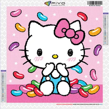 Sanrio Diamante Pintar de Hello Kitty Nueva Colección De 2023 Completa de Diamante Mosaico 5D de BRICOLAJE de punto de Cruz, Kits de Diamante de Arte de la Decoración del Hogar