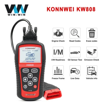 KONNWEI KW808 Coche del Lector de códigos OBD2 Escáner Automotriz Herramientas de Motor código de Falla OBD 2 de Diagnóstico del analizador Auto de la Herramienta de PK ELM 327 V1 5
