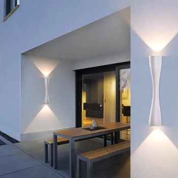 AC110V 220V al aire libre impermeable de la lámpara de pared led moderna creativa Nórdicos cintura villa patio de fondo de la pared del dormitorio lámpara de la mesita