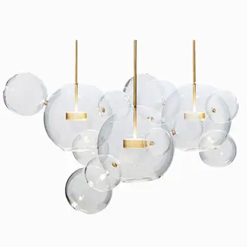 Moderna Creativa de Cristal Transparente de la Burbuja de la Bola del LED lámpara de Araña de Mickey Burbuja de Luz de Iluminación de Interiores Restaurante Bar Tienda de Ropa