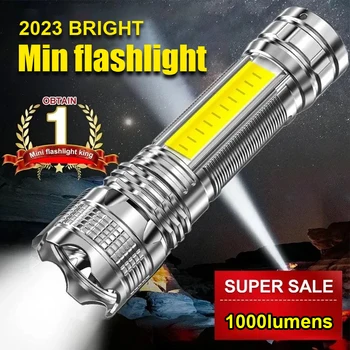 1000LM Mini Antorcha USB Recargable Linterna Portátil Ultra-Brillante de los Hogares Pequeña Linterna Potente Luz de Trabajo Mini Linterna
