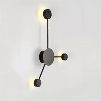 Nórdicos Diseñador de Pared LED Lámparas de América de la Moda de la Decoración del Hogar, Lámpara de pared Blanco Negro Giratorio de Pared Iluminación de las Luminarias