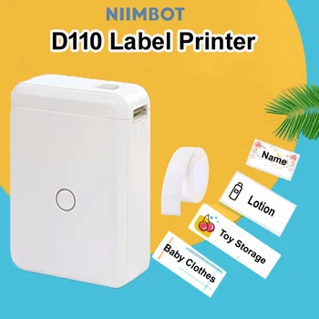 Niimbot D110 Etiqueta del Fabricante de la Máquina Mini Pocket Impresora Térmica de Etiquetas, Todo en Uno BT Connect Príncipe de BRICOLAJE Fecha de la etiqueta Engomada de la Etiqueta de la Máquina
