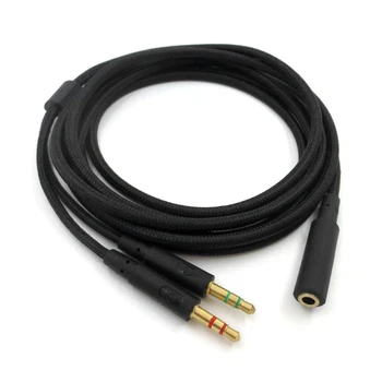Reemplazo de 3,5 mm 2 en 1 Juego de Auriculares Extender Cable para HYPERX Cloud II/para Alfa/Nube de Vuelo de Auriculares Para Comp 45BA