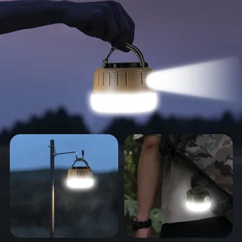 La noche de Emergencia de la Bombilla Tipo C de Carga Luz de Camping 1800mAh LED Linterna Camping 5 Modos de Iluminación Portátil Linterna Super Brillante