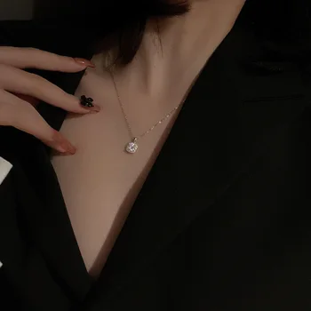 2023 Nueva Moda de Lujo de la Plata Esterlina 925 de la Cadena de Diamantes de Circón Collar para las Mujeres de la Cadena de Clavícula Collar de Cristal