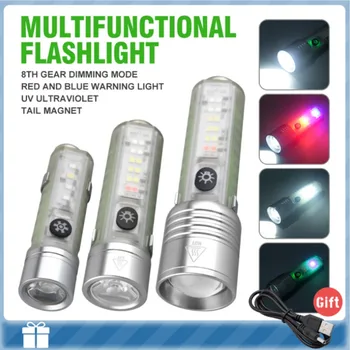 Linterna Práctica Conveniente Versátil Magnético Potente Compacta Linterna Led Linterna De Emergencia Popular Transparente