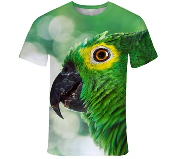 3D Parrot Animal Estampado de la Camiseta Print de Moda Original de los Hombres y Mujeres de la Camiseta de la Novedad Personalidad Elegante Sudadera Casual