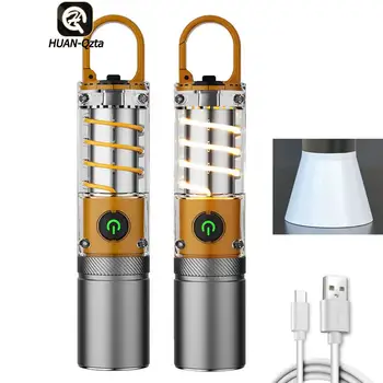 1-2Pcs LED Camping Linterna Portátil de la Tienda de campaña de 4 Luces Regulables Modos de Luz 1000LM de Emergencia al aire libre Linternas Doble Fuente de Luz