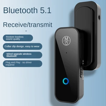 2 en 1 Bluetooth 5.1 Transmisor Receptor de 3,5 mm Jack de Audio AUX Adaptador Adaptador Inalámbrico para Coche de Audio Aux equipo de alta fidelidad Auricular
