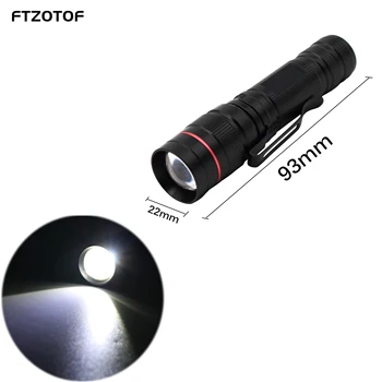 FTZOTOF COB Q5 LED Antorcha Negro Potente Foco Ajustable de Zoom Táctico Ligero Portátil de Iluminación de la Linterna de la Batería AA