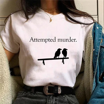 Intento de Asesinato Camiseta de las mujeres del diseñador Japonés camisetas de niña de manga de la ropa